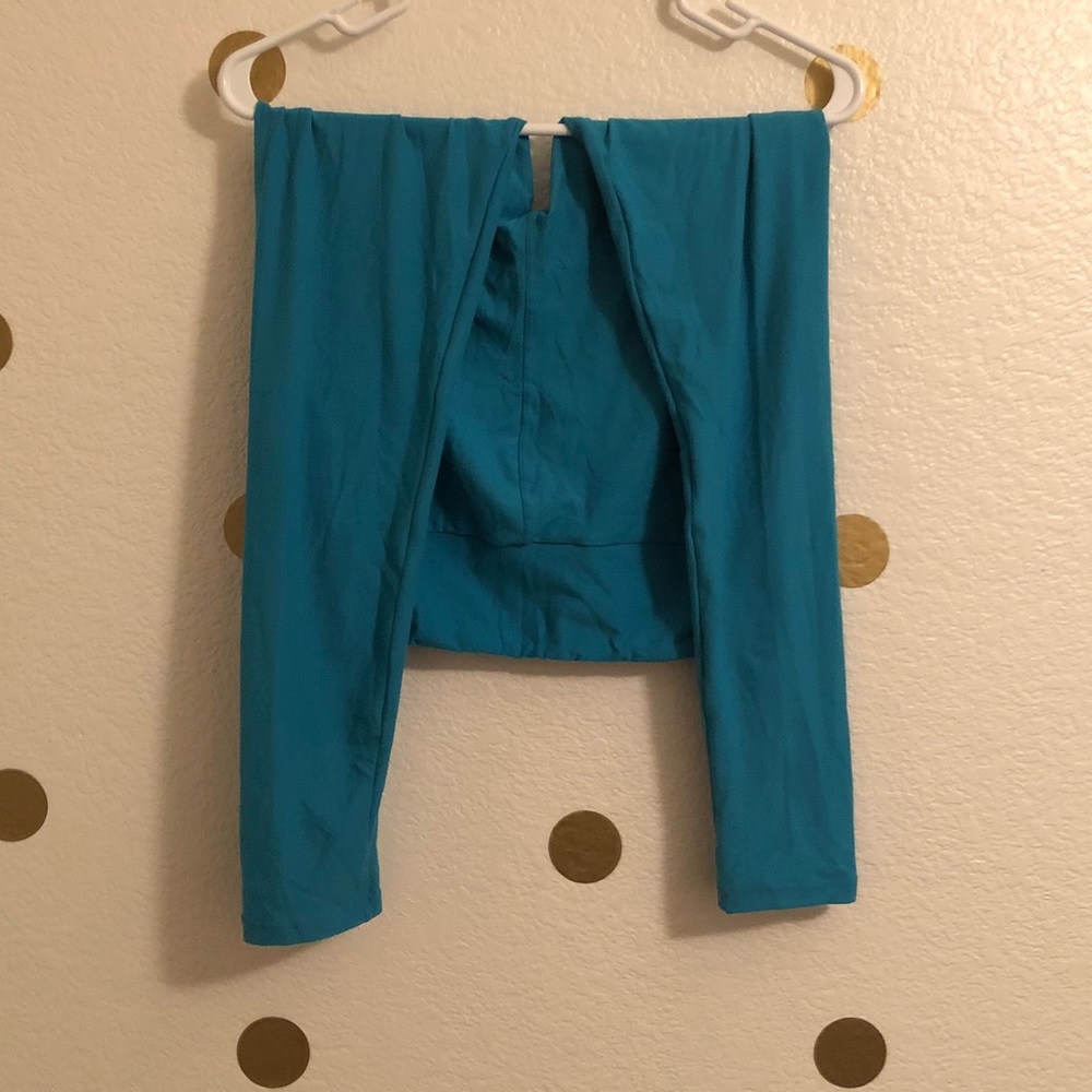 Solid turquoise LULAROE leggings one size